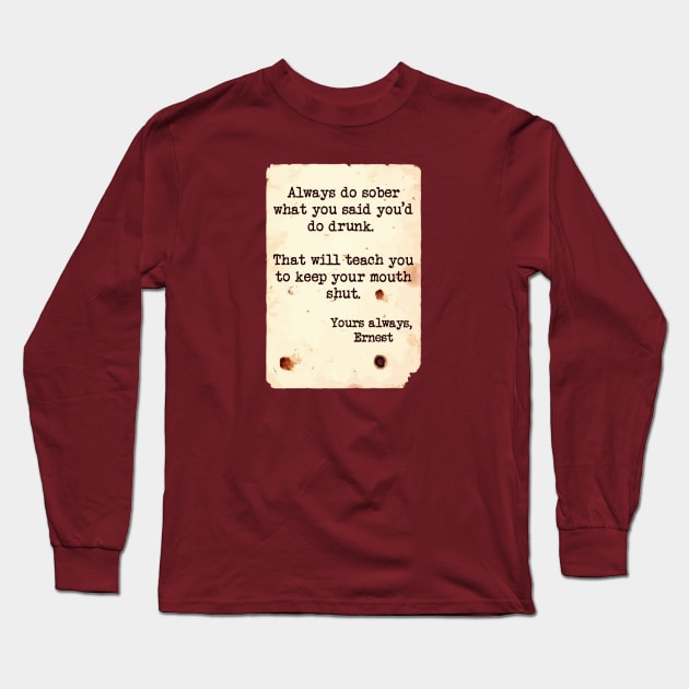 Quoting Hemingway #1 Long Sleeve T-Shirt by TenomonMalke